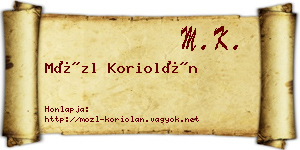 Mözl Koriolán névjegykártya